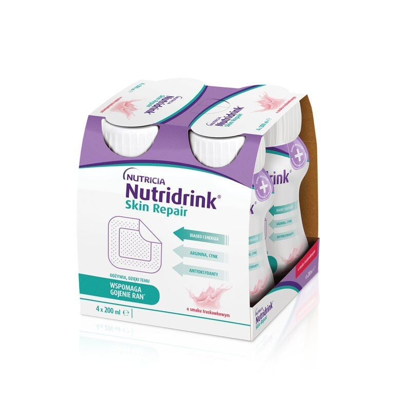 

Nutridrink Skin Repair Smak Truskawkowy Płyn лечебное питание, 4 шт.