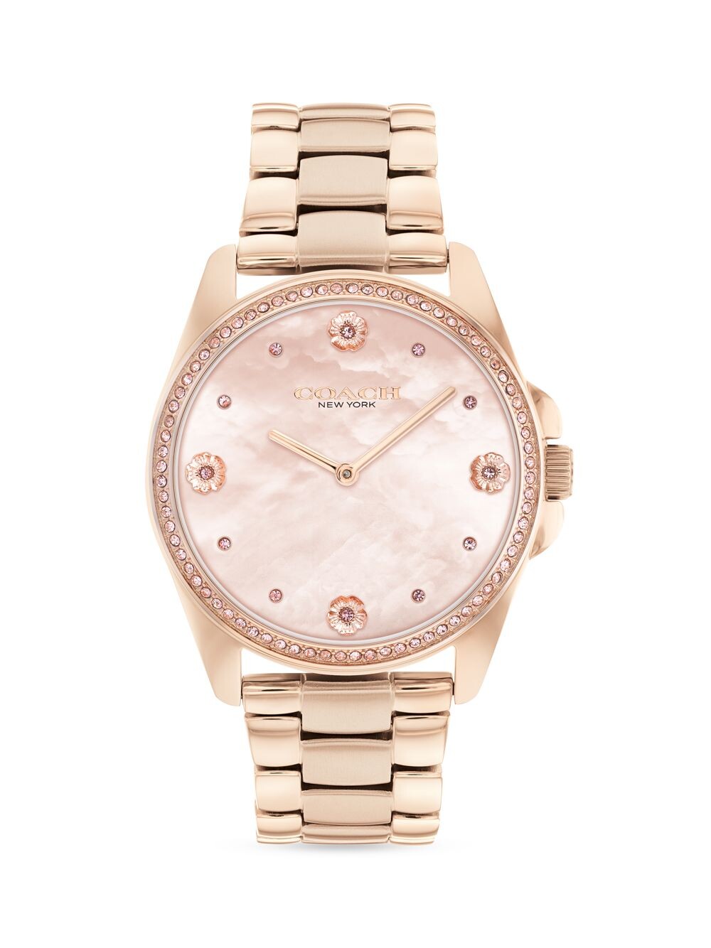 

Часы Greyson 36MM из нержавеющей стали с покрытием из розового золота COACH, золотой