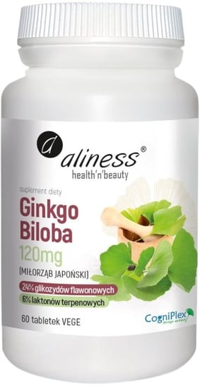 Aliness, Ginkgo Biloba (Гинкго билоба), 60 таб. MedicaLine гинкго билоба форте таб 0 46г 60