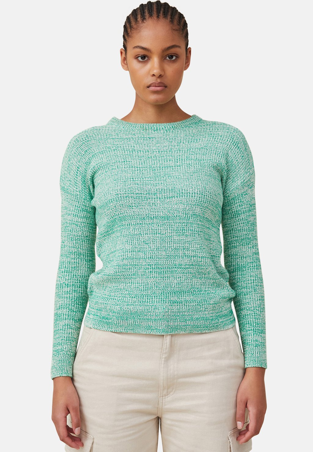 Вязаный свитер EVERYDAY MOSS STITCH SEASPRAY TWIST Cotton On, цвет seaspray green buzzy green twist