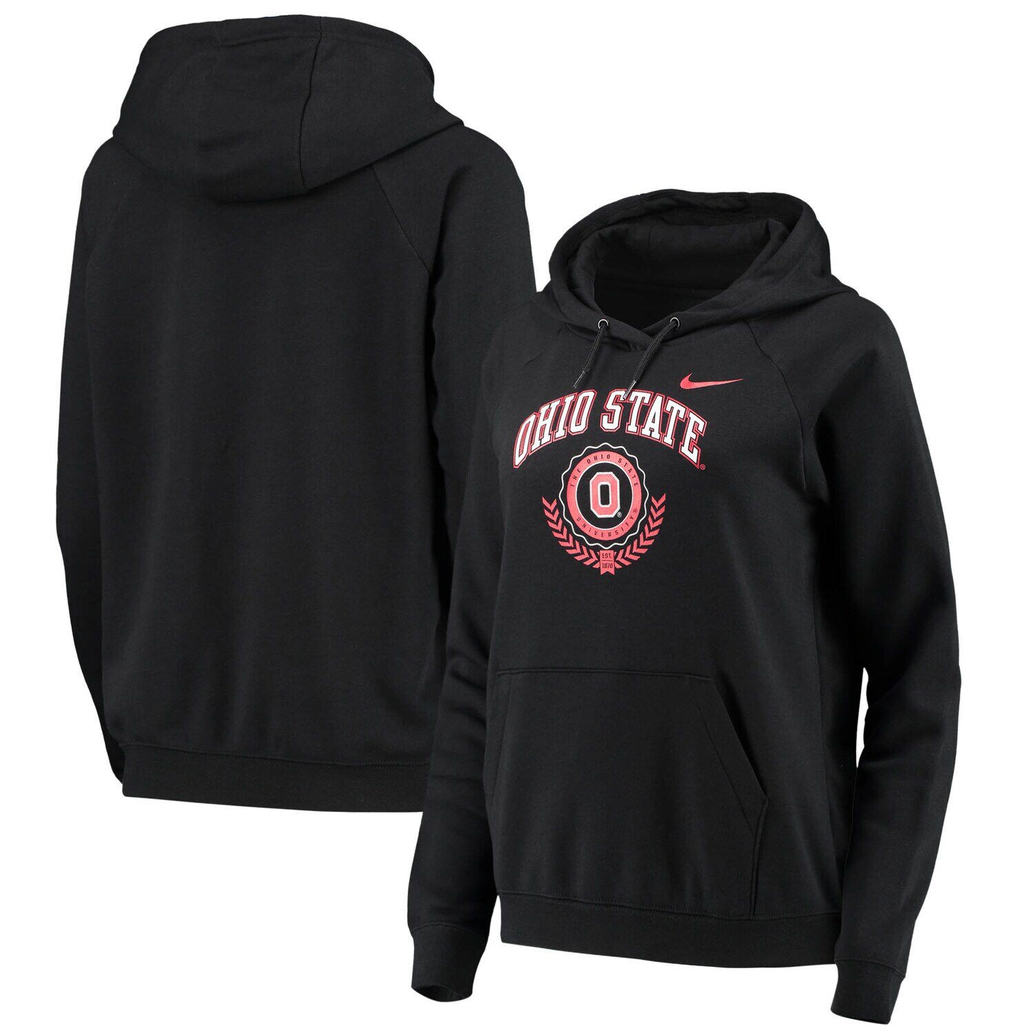 

Женский флисовый пуловер с капюшоном Nike Black Ohio State Buckeyes Varsity Tri-Blend реглан Nike