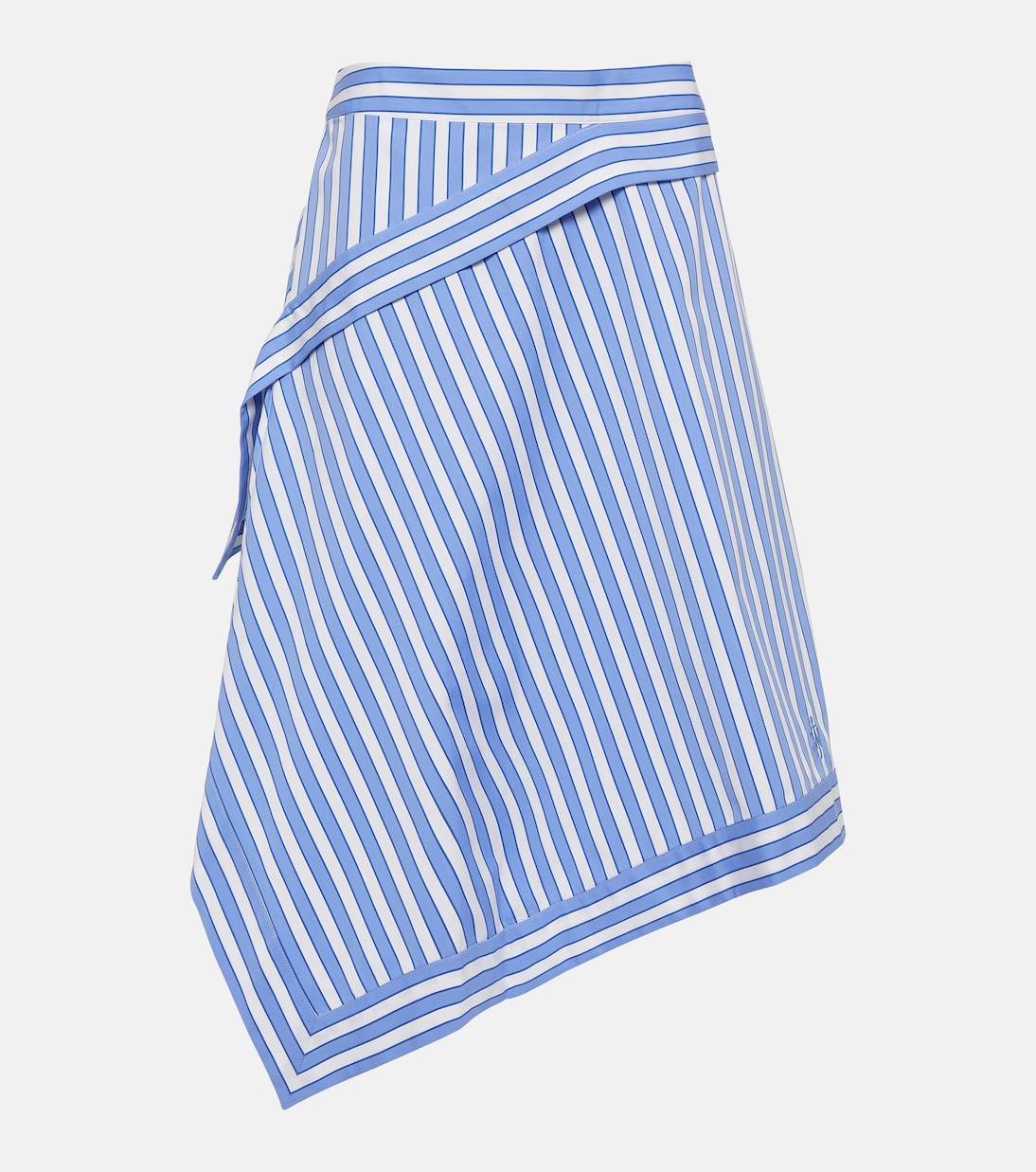темно синяя асимметричная юбка миди jw anderson Полосатая асимметричная хлопковая юбка Jw Anderson, синий