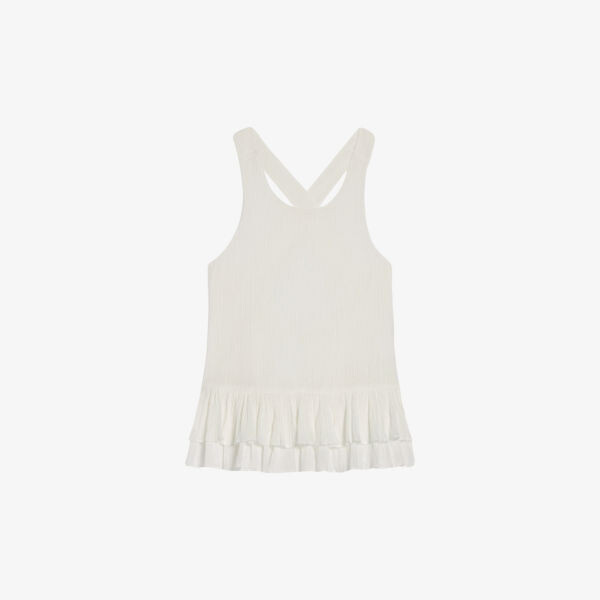 

Многослойный хлопковый топ с оборками Claudie Pierlot, цвет naturels