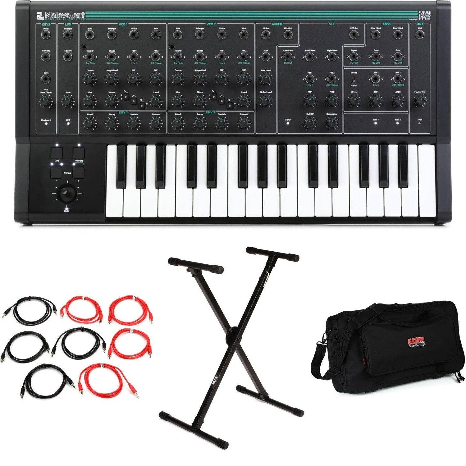 

Новый комплект аналогового полумодульного аналогового синтезатора PWM Malevolent Monophonic Stage Bundle