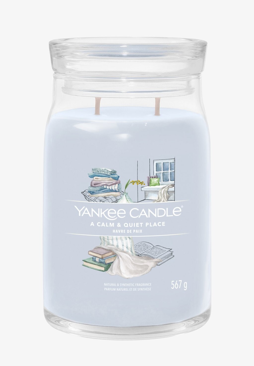 

Ароматическая свеча Signature Large Jar A Calm & Tuiet Place Yankee Candle, синий