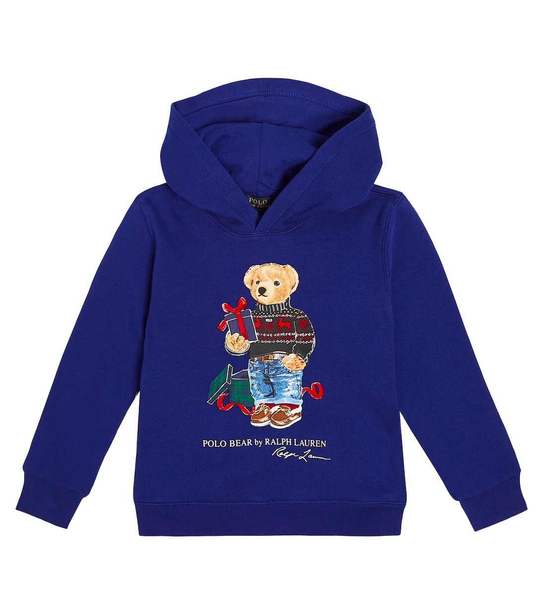 Худи polo bear из хлопкового флиса Polo Ralph Lauren Kids, синий