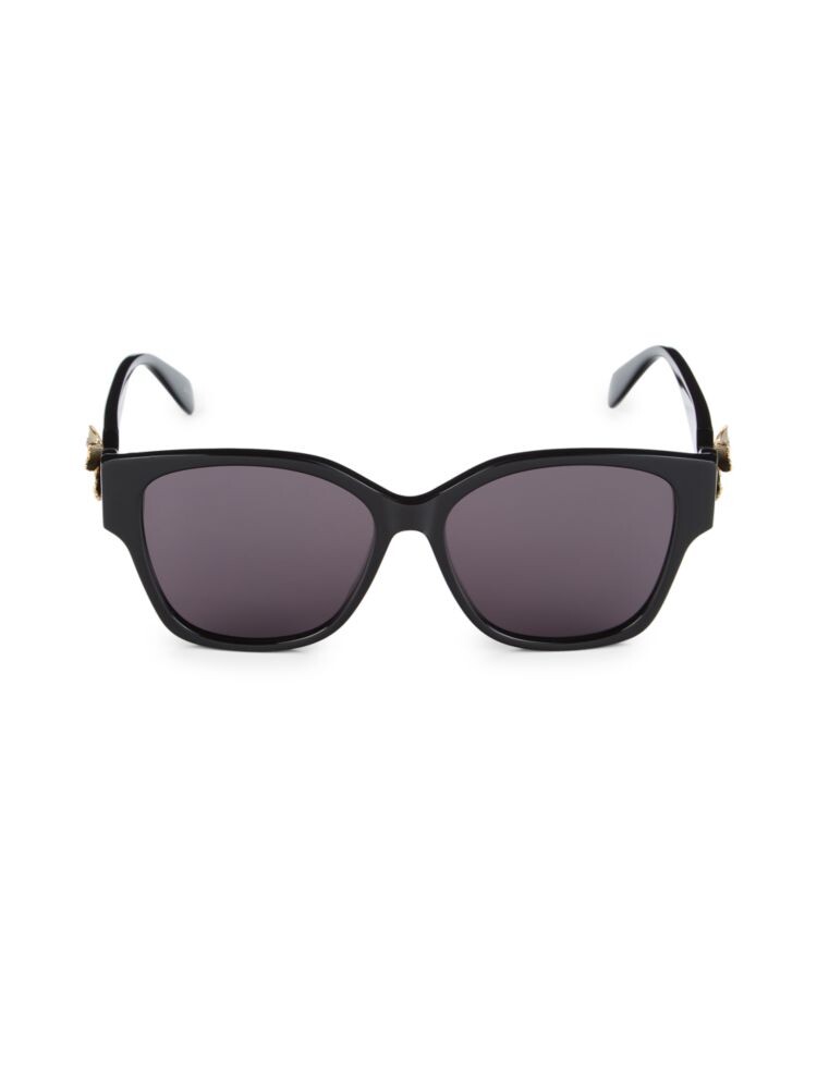 

Солнцезащитные очки прямоугольной формы с украшением 56MM Alexander Mcqueen, черный