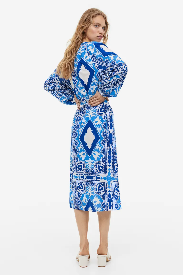 

Хлопковое платье с рисунком H&M, синий