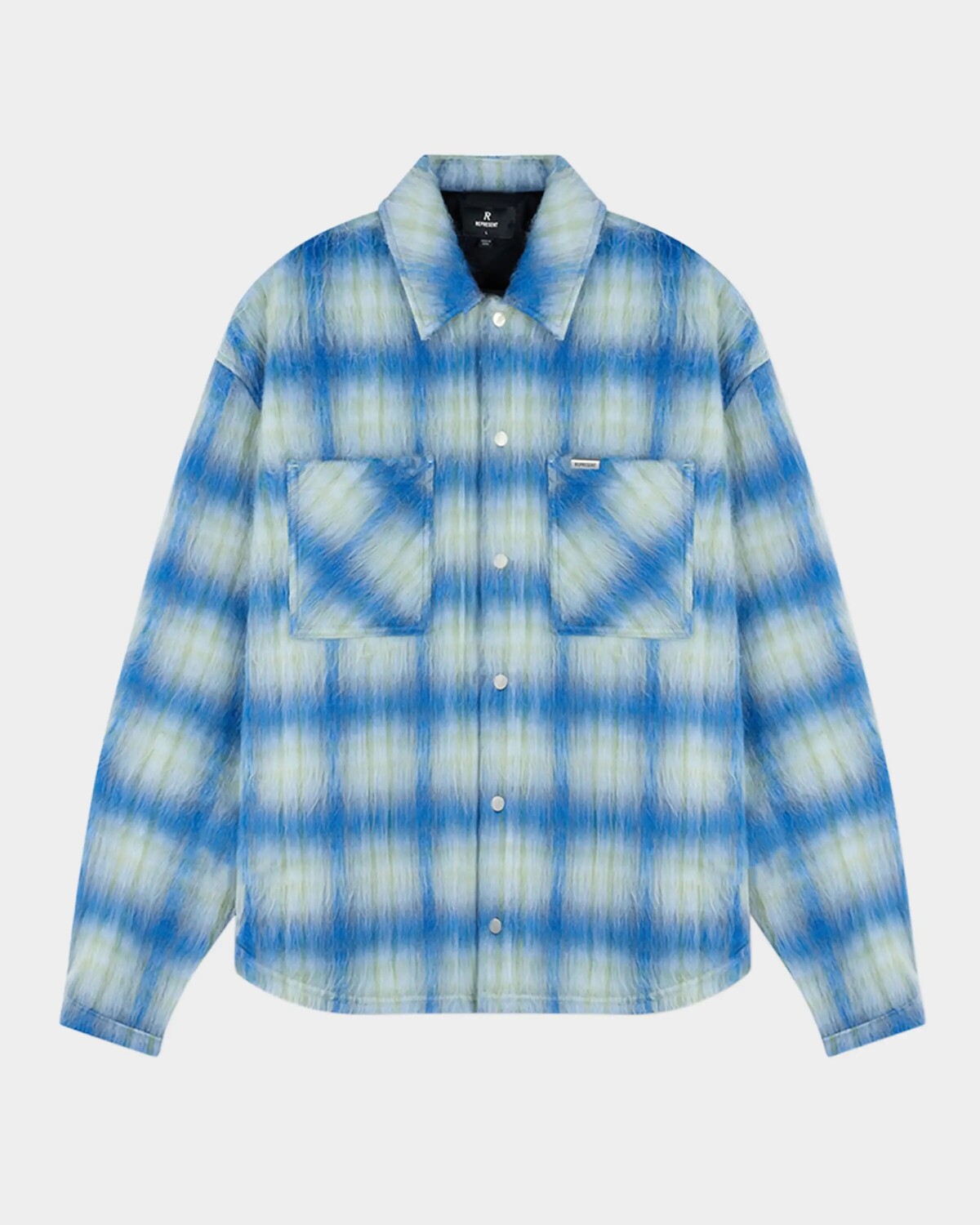 

Мужская верхняя рубашка в фактурную клетку Represent, цвет Electric Blue