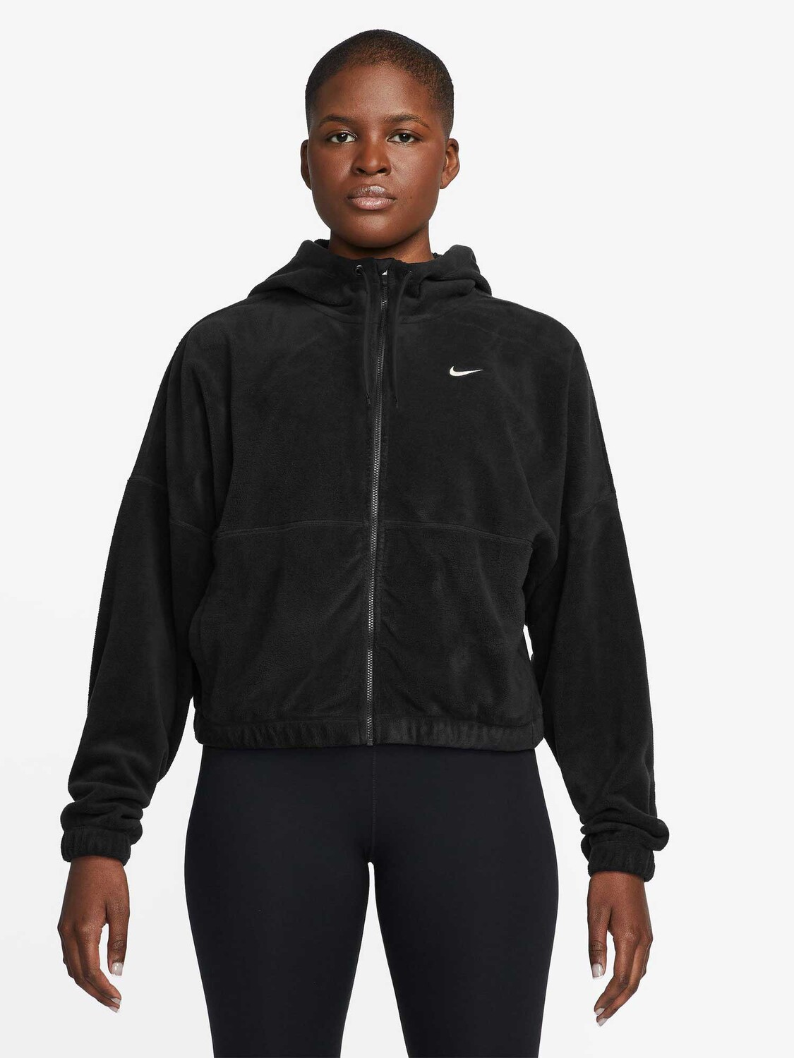 

Толстовка Nike W NK ONE TF FZ HOODIE POLAR, черный