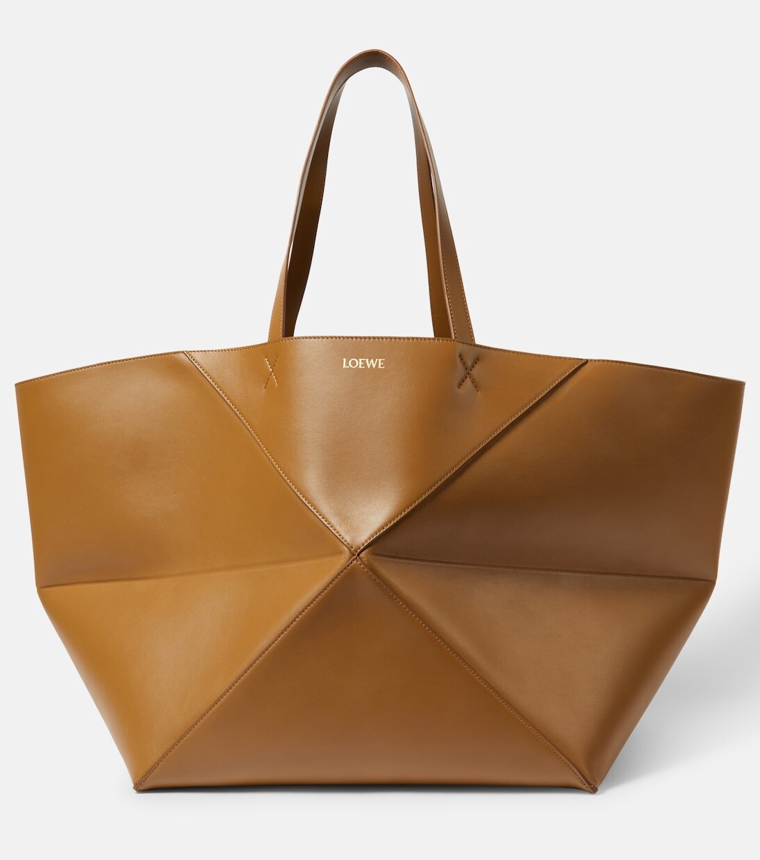 

Кожаная большая сумка-тоут puzzle раза xl Loewe, коричневый