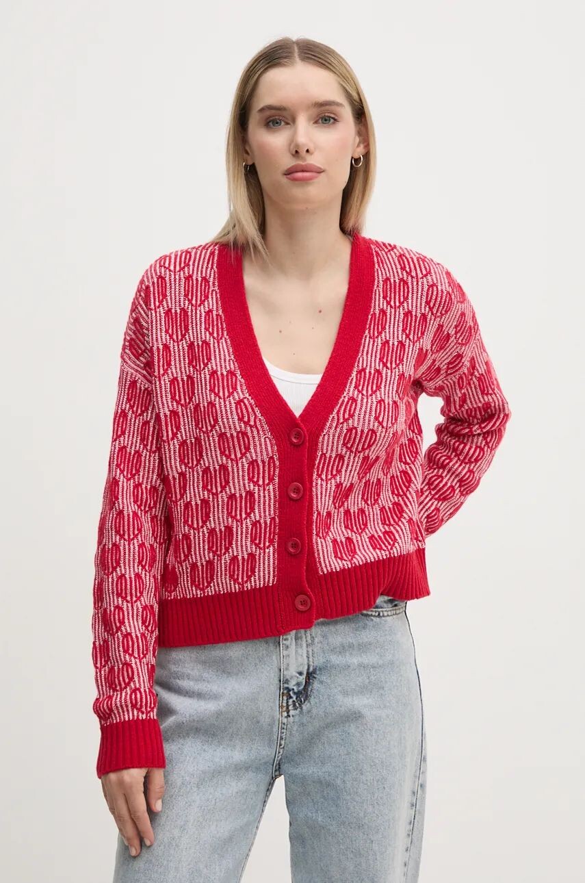 

Шерстяной кардиган United Colors of Benetton, красный
