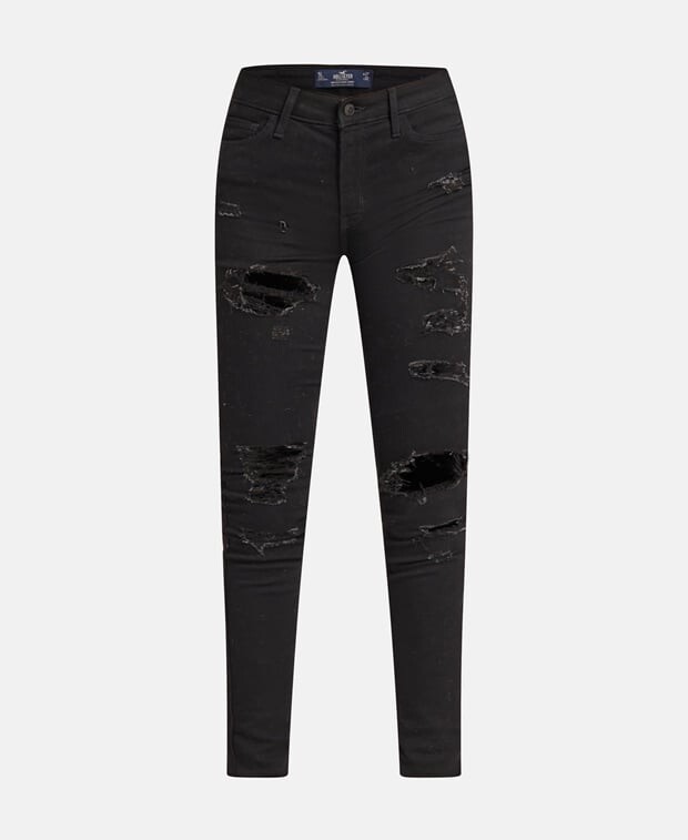 

Разрушенные джинсы Hollister, черный