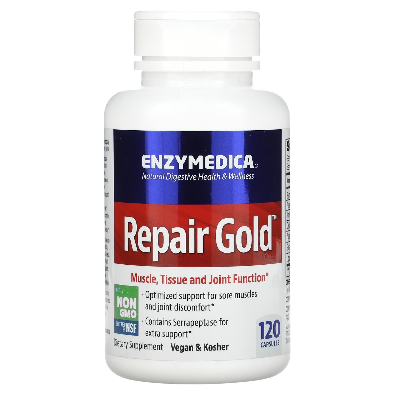 

Repair Gold, восстановление мышц, тканей и суставов, 120 капсул, Enzymedica