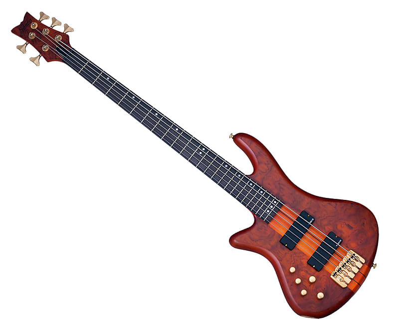 цена Басс гитара Schecter Stiletto Studio-5 5-String Left Handed Bass Guitar - Honey Satin