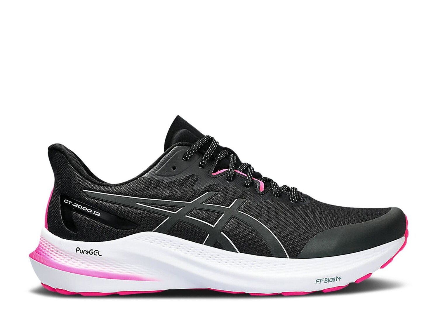

Кроссовки ASICS Gt 2000 12 Lite-Show 'Black Pure Silver', черный, Черный;серый