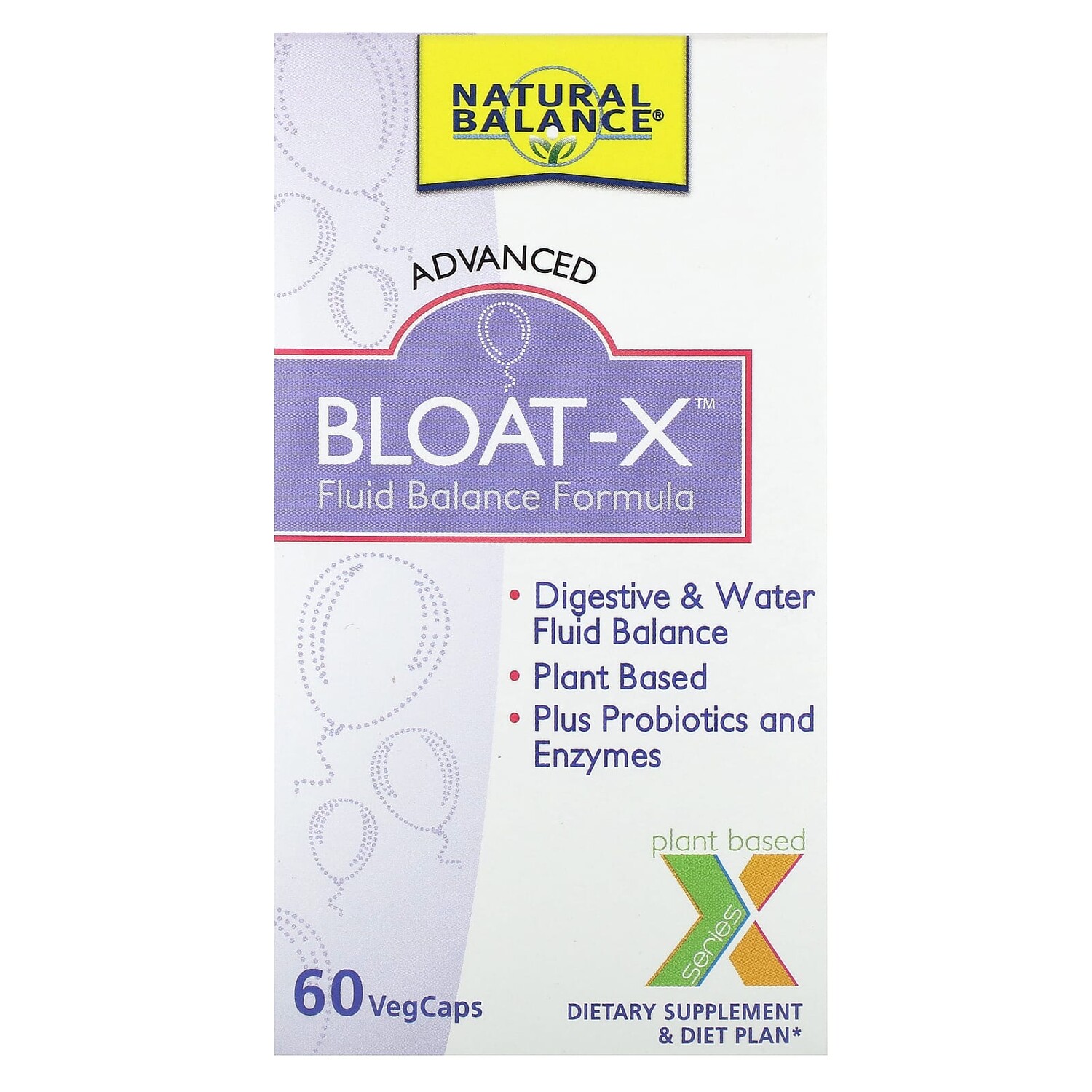 

Bloat-X, средство для поддержания баланса жидкости, 60 растительных капсул, Natural Balance