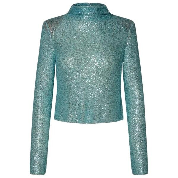 

Футболка aquamarine polyamide top Self Portrait, синий