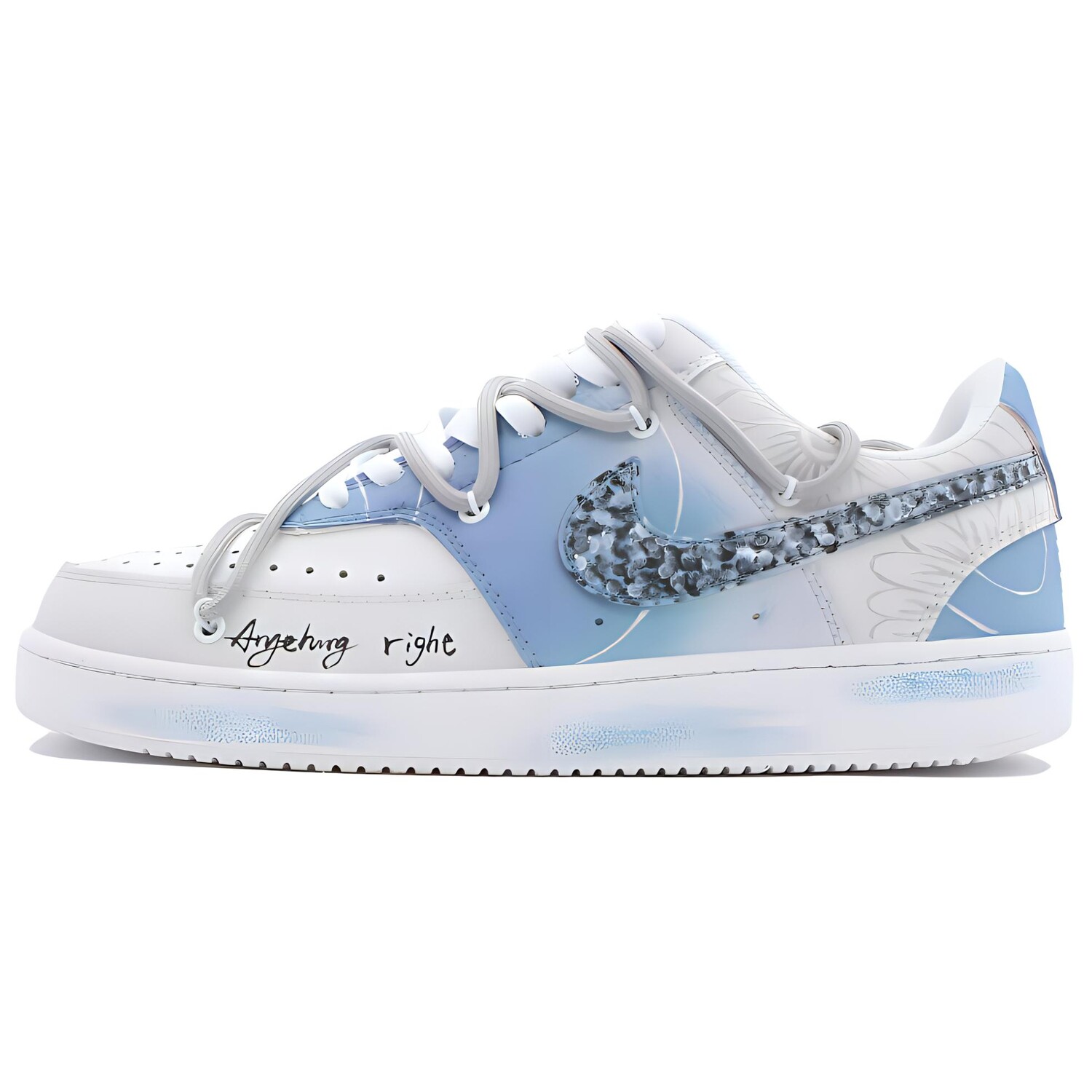 

Кроссовки Nike Court Vision 1 Skateboarding Shoes Unisex Low-top White/blue, белый