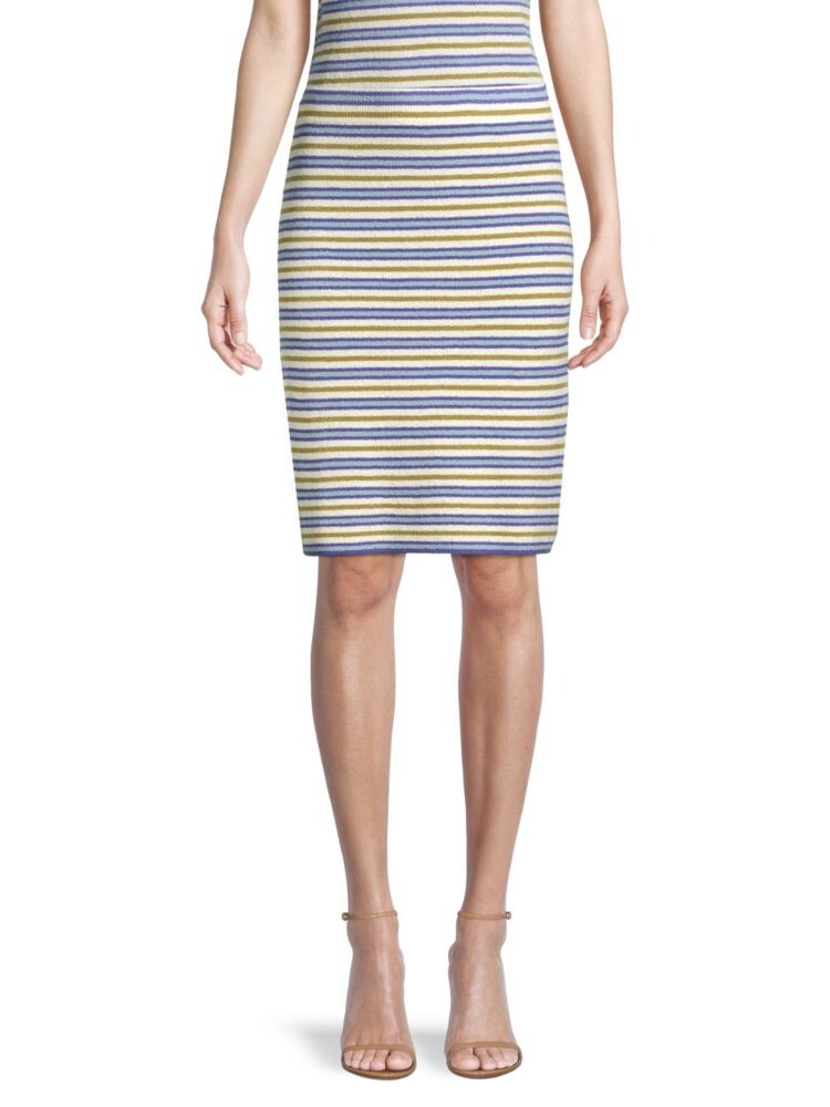 

Полосатая юбка-букле без застежек Rebecca Taylor, цвет Boucle Multi Stripe Blue Combo