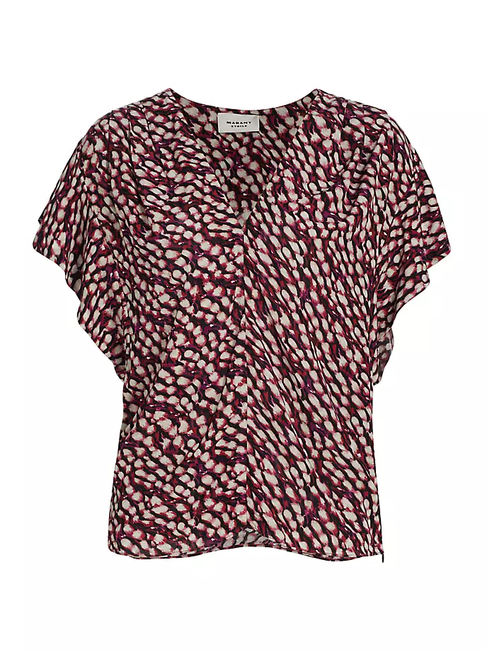 Блузка Delocia с абстрактным принтом Isabel Marant Étoile, цвет raspberry блузка с абстрактным принтом