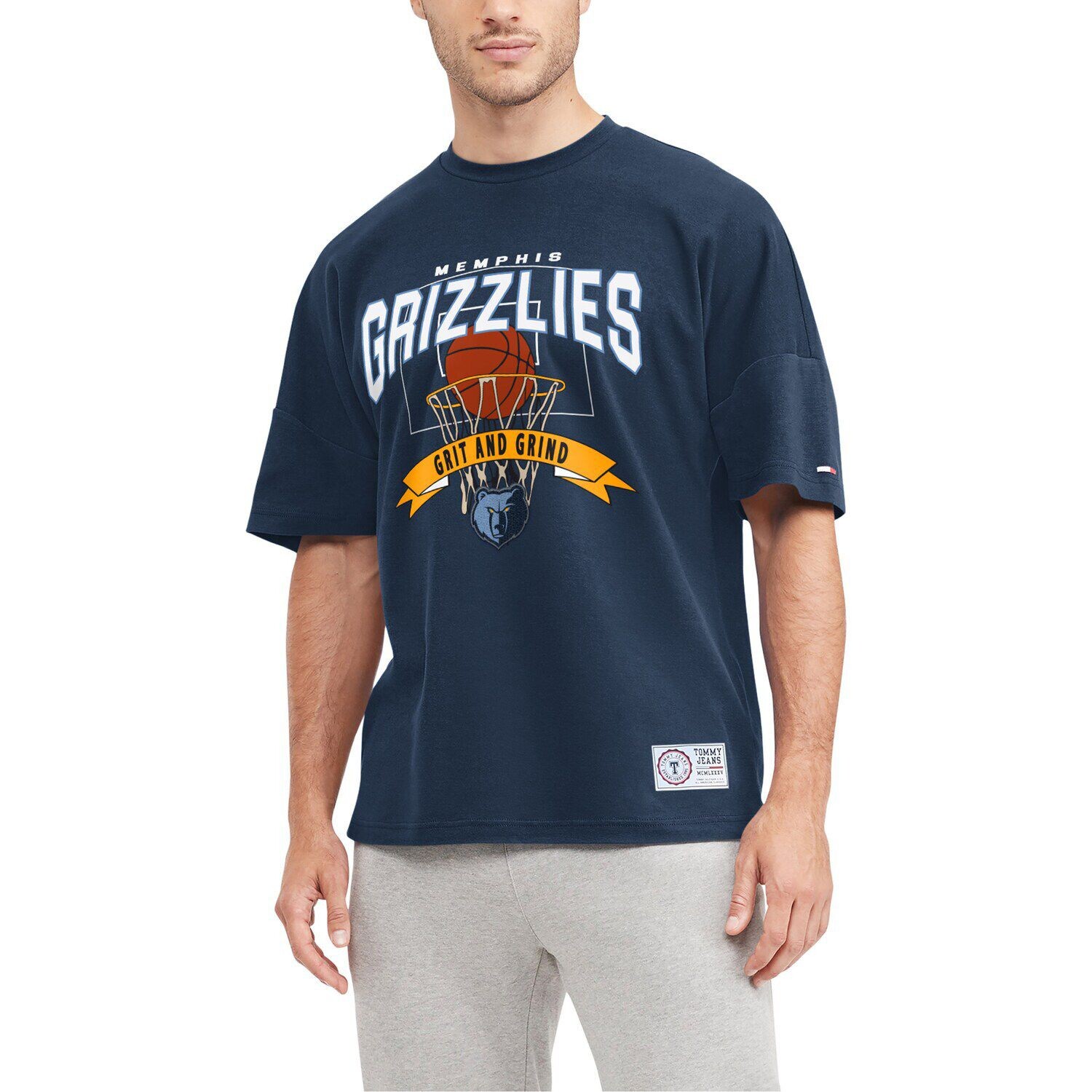 

Мужская темно-синяя футболка Tommy Jeans Memphis Grizzlies Tim Backboard, Синий