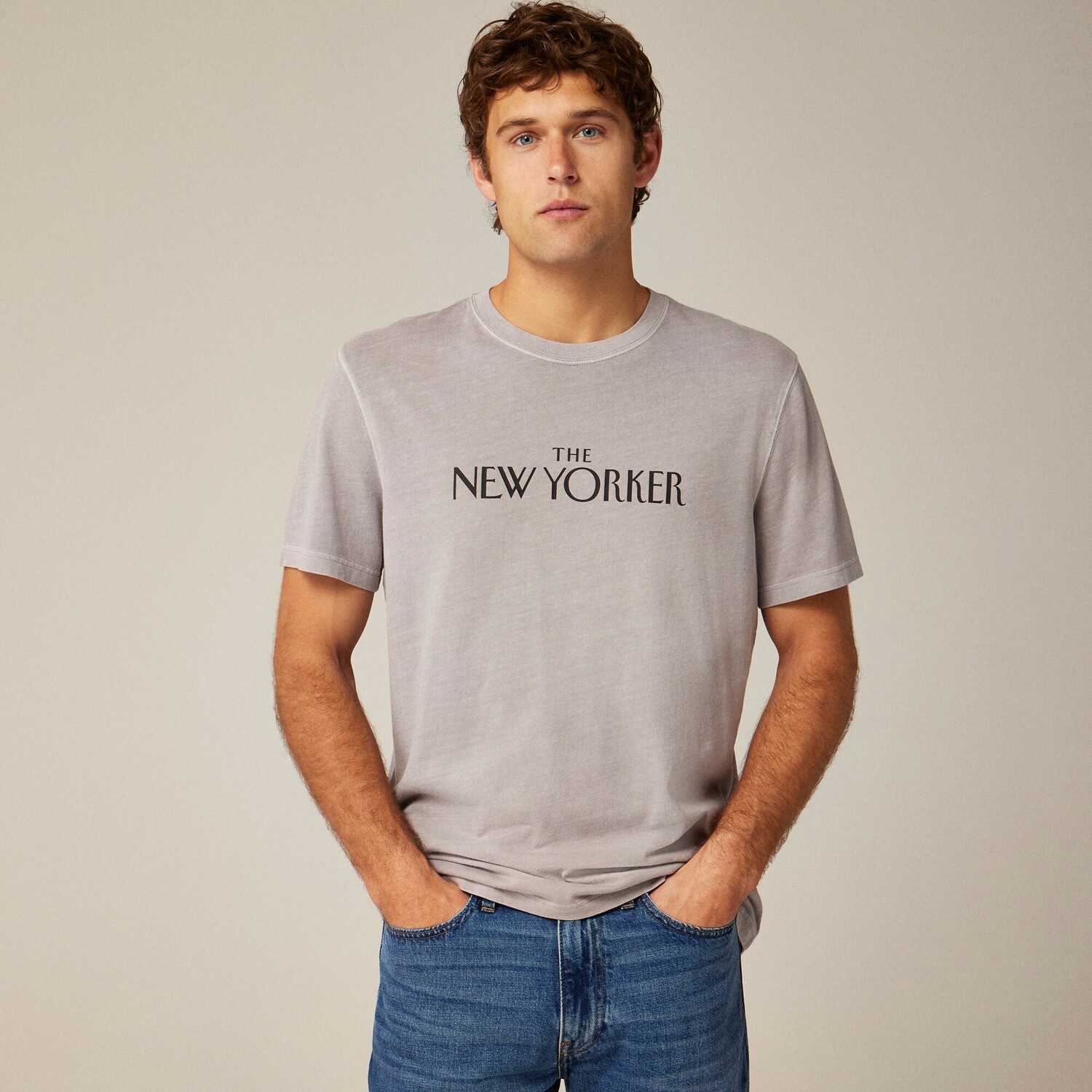 

Футболка с принтом из хлопка New Yorker x Vintage-Water J.Crew, черный