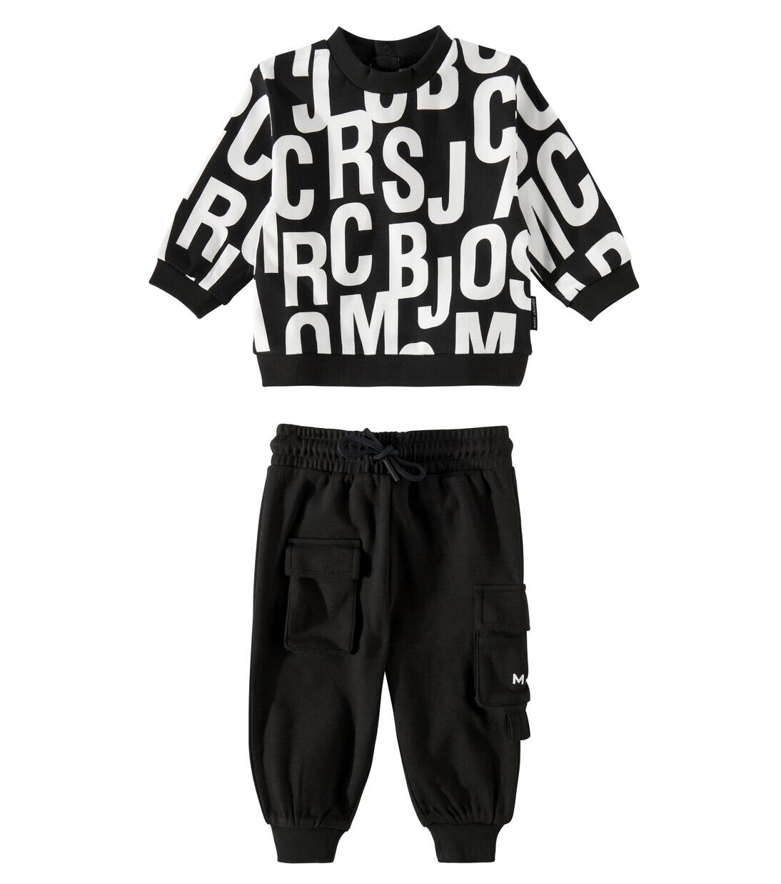 

Комплект из детской хлопковой кофты и спортивных штанов Marc Jacobs Kids, черный