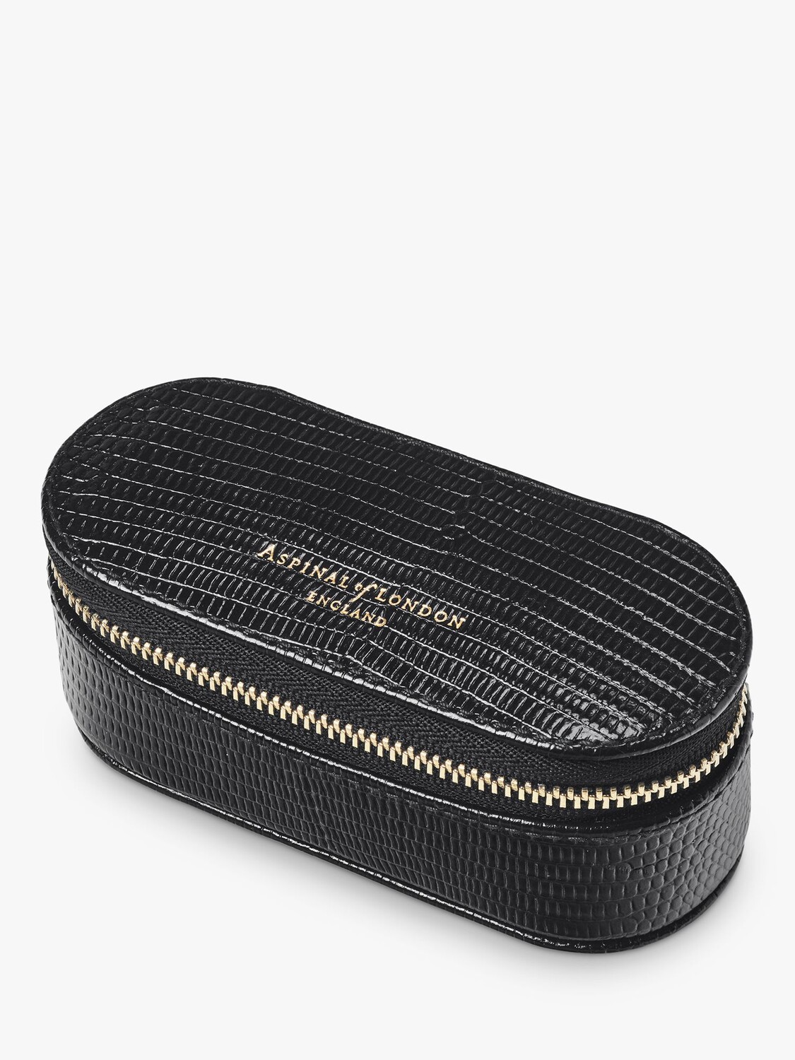 

Сумка из кожи ящерицы Aspinal of London Tidy All, черная