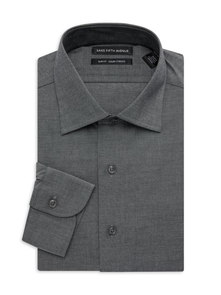 

Классическая рубашка узкого кроя Crosshatch Saks Fifth Avenue, черный