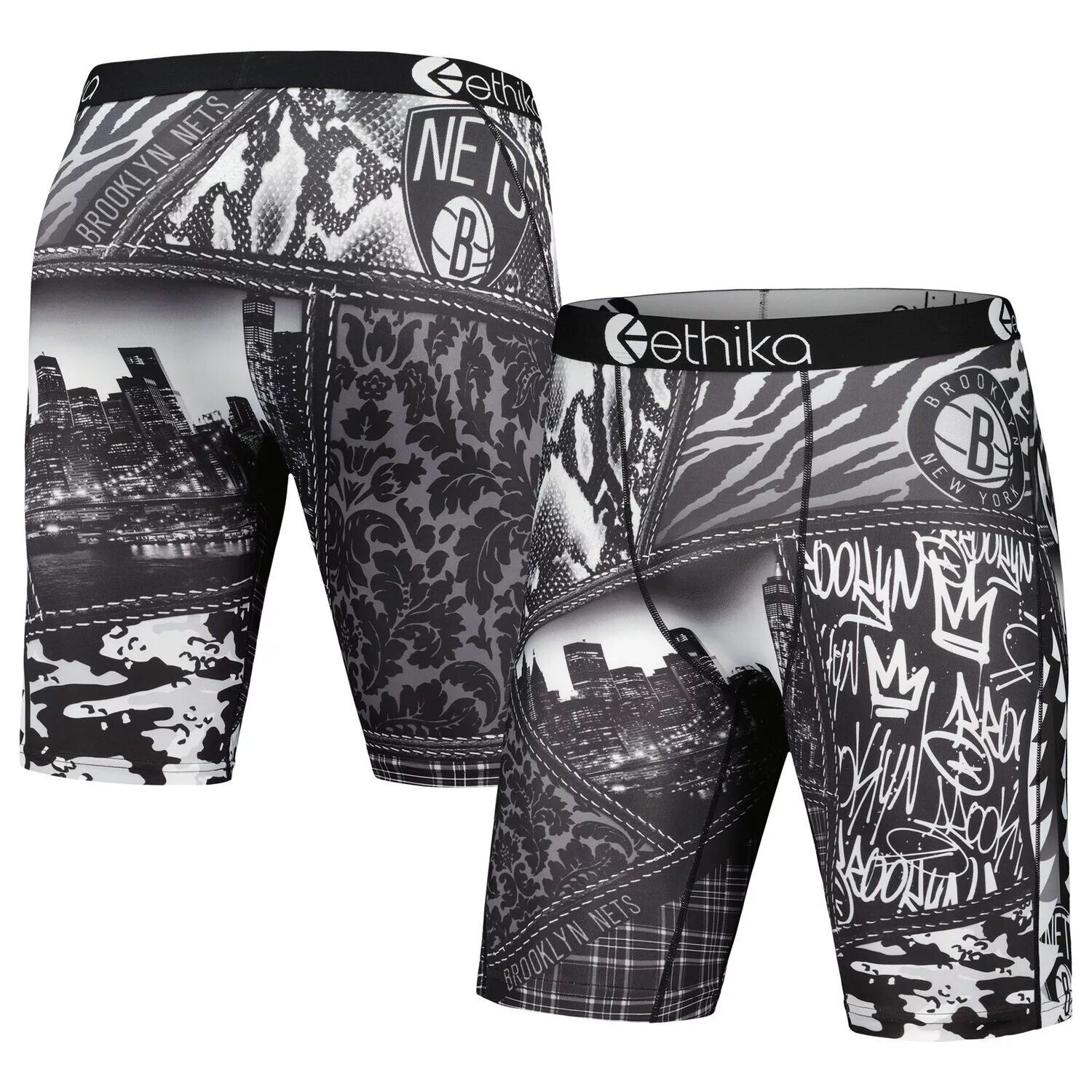 

Мужские черные боксеры-боксеры Ethika Brooklyn Nets Familie