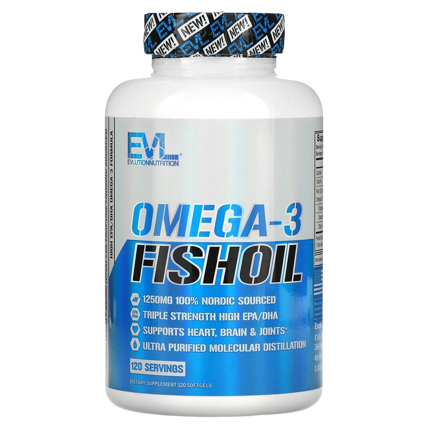 

Рыбий жир с омега-3 кислотами, 120 мягких желатиновых капсул, EVLution Nutrition