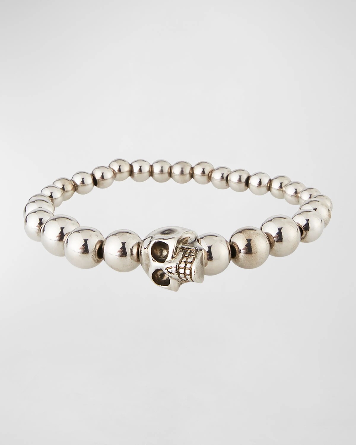 

Мужской браслет из бусин с черепом, серебро Alexander McQueen, цвет Silver
