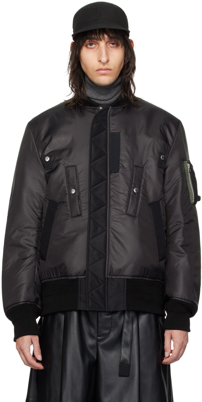 

Черный двусторонний бомбер на молнии Sacai