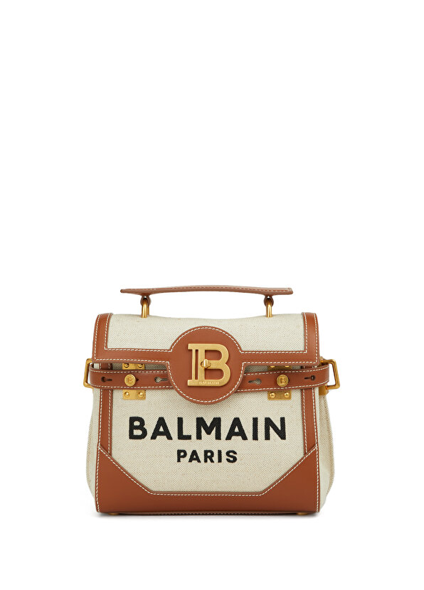 Желто-коричневая женская сумка с логотипом Balmain