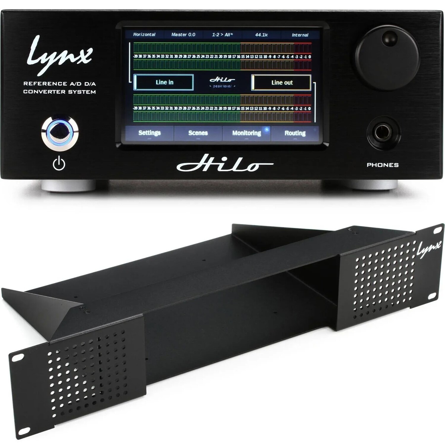 

USB-аналогово-цифровой и цифро-аналоговый преобразователь Lynx Hilo с комплектом для монтажа в стойку — черный