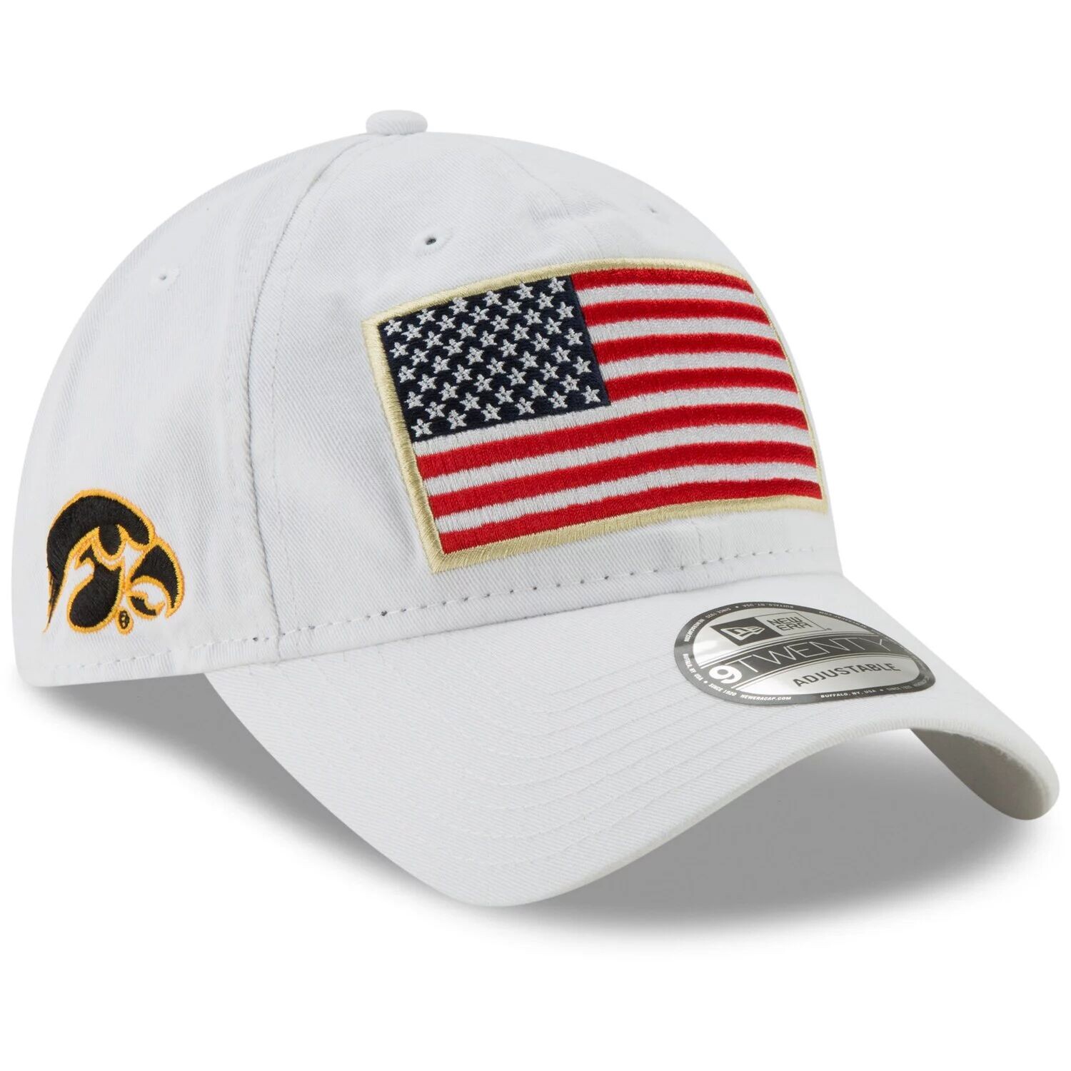 

Мужская регулируемая кепка New Era White Iowa Hawkeyes Country First 9TWENTY