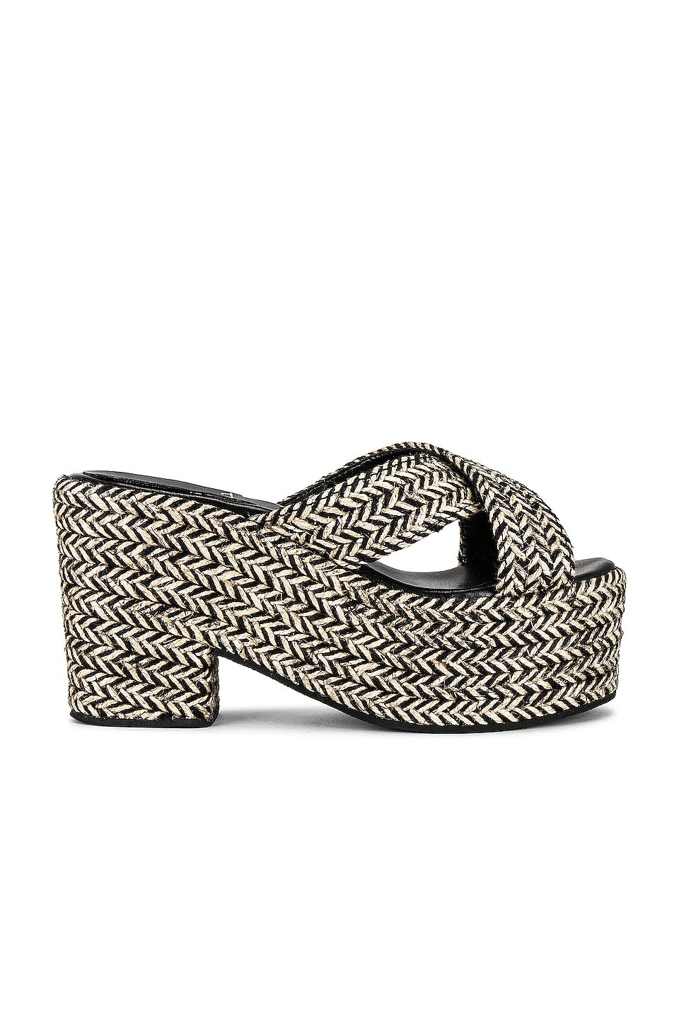 

Мюли Jeffrey Campbell Isadore Platform, цвет Black Beige Woven