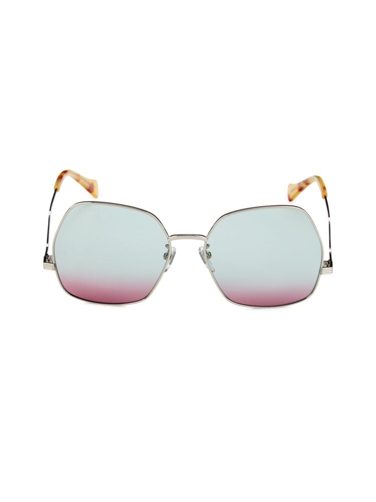 

Круглые солнцезащитные очки 60MM Gucci, серебро