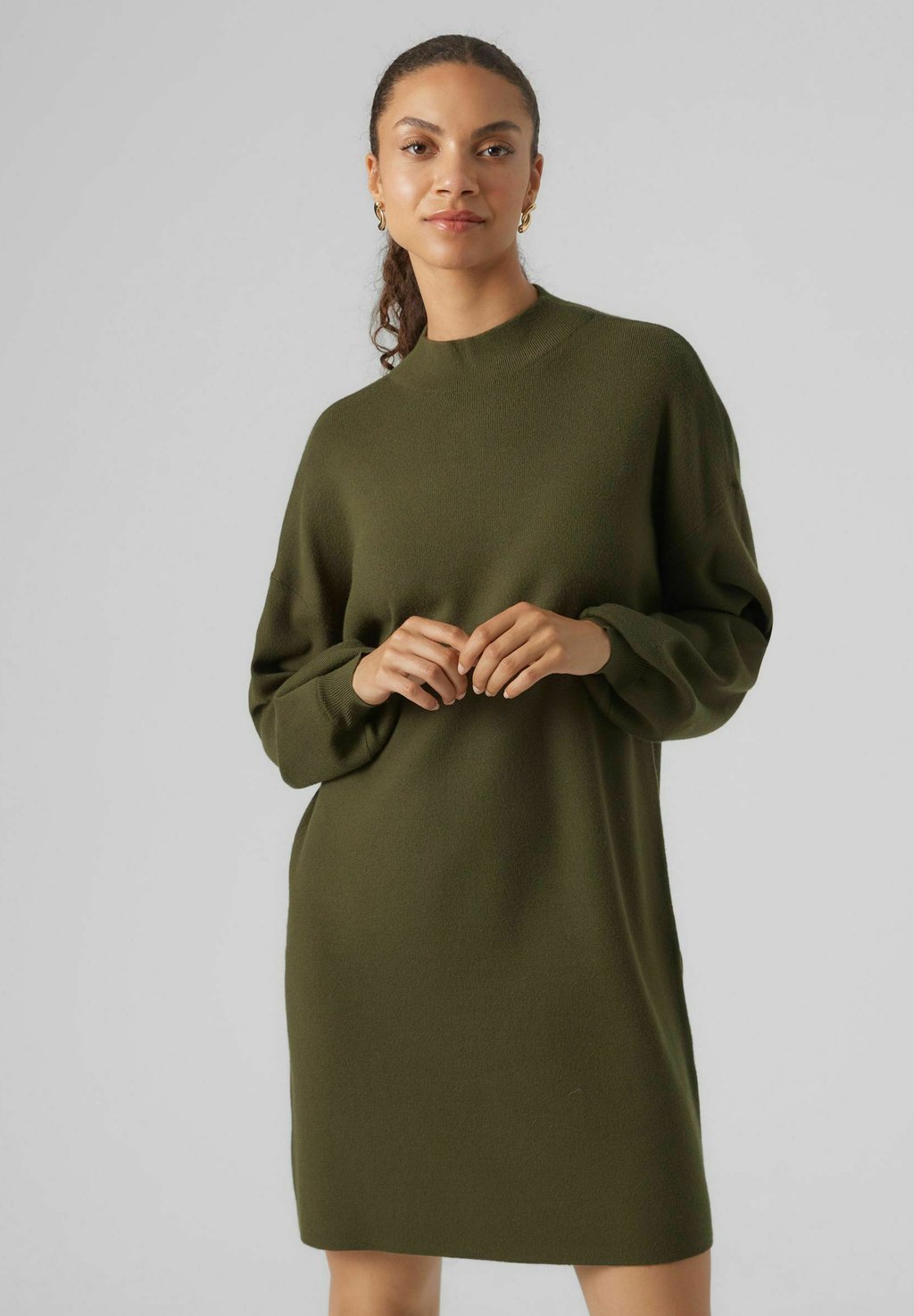 Платье Point Vero Moda VMNANCE FUNNELNECK DRESS, темно-зеленый платье point vero moda petite вмрома платье темно зеленый