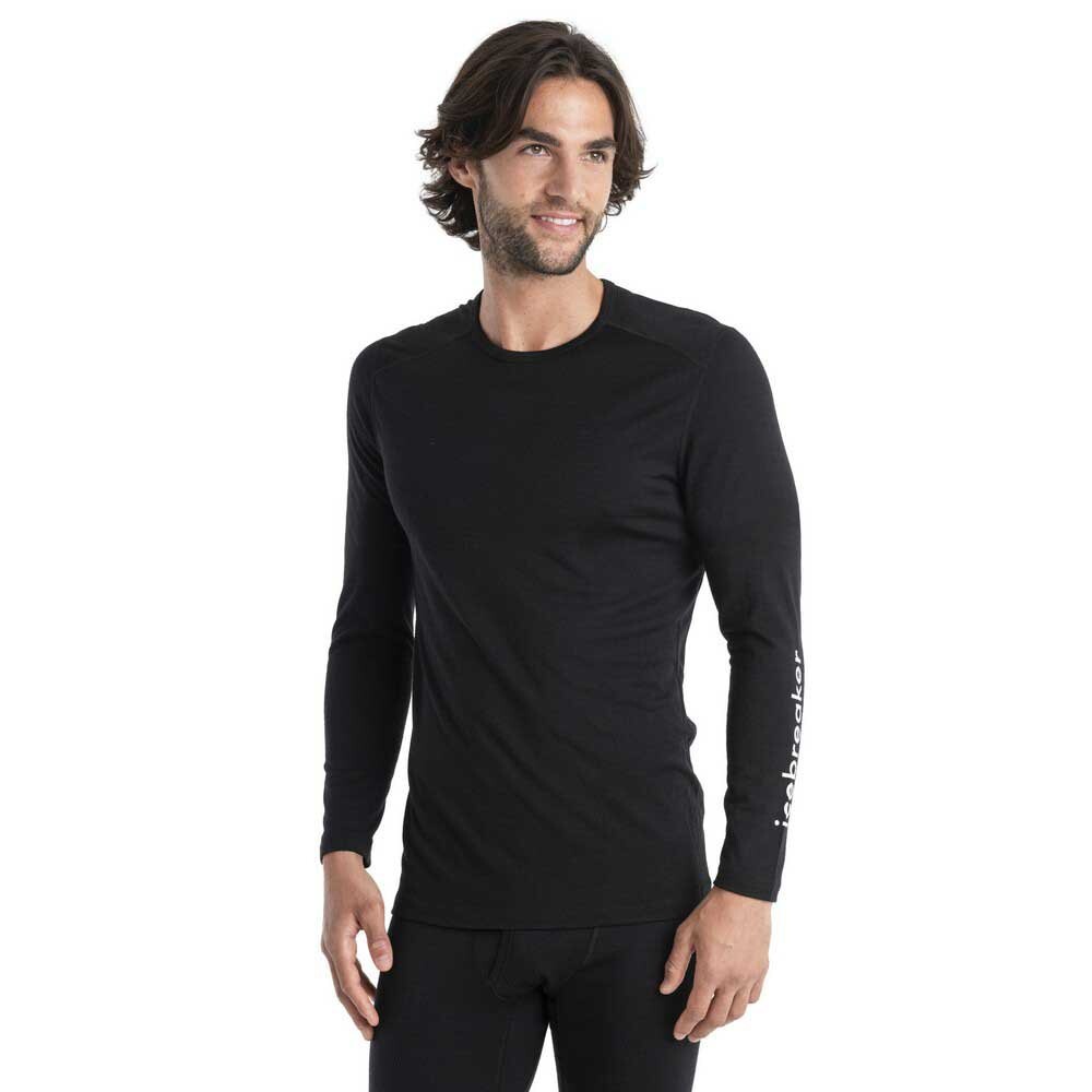 

Базовый слой с длинным рукавом Icebreaker 200 Oasis Crewe Word Merino, черный