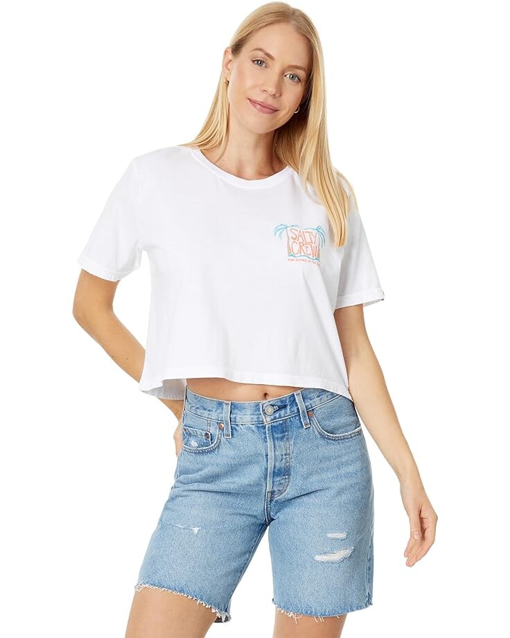 

Футболка Salty Crew Postcard Crop Tee, белый