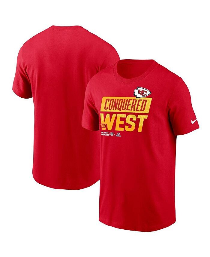 

Мужская красная футболка Kansas City Chiefs 2022 AFC West Division Champions Locker Room Trophy Collection Nike, красный