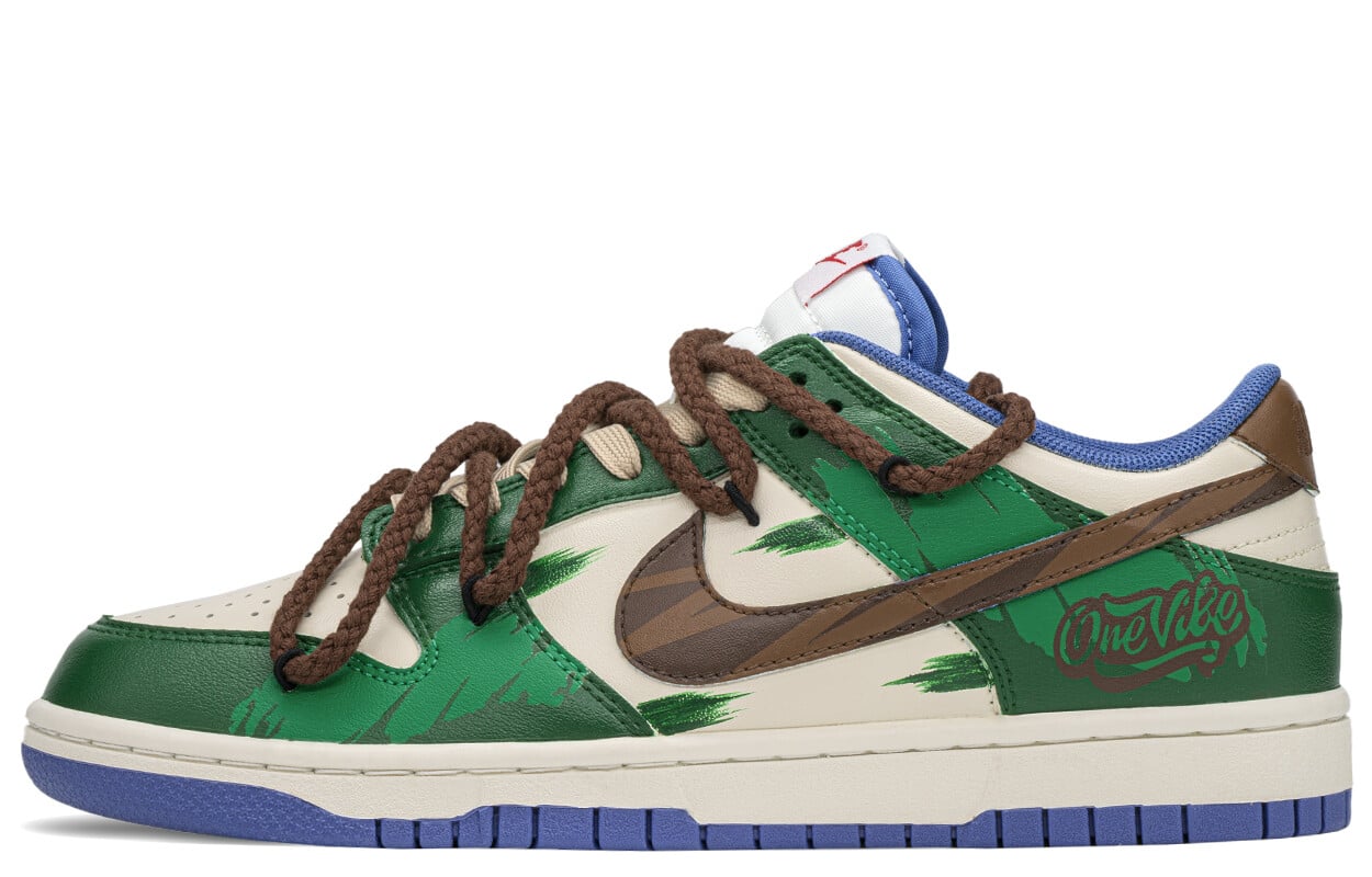 

Кроссовки Nike Dunk Skateboarding Shoes Unisex Low-top Brown/Green, зеленый/коричневый/бежевый