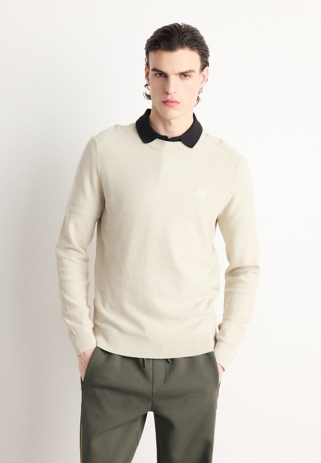

Вязаный свитер ANION BOSS, цвет light beige