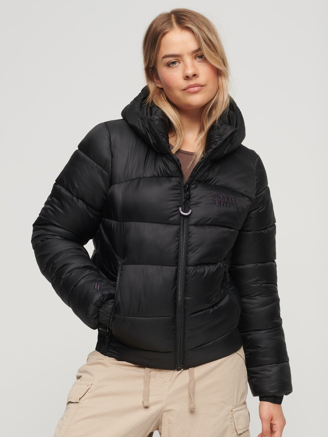 

Спортивная куртка-бомбер-пуховик Superdry, черный