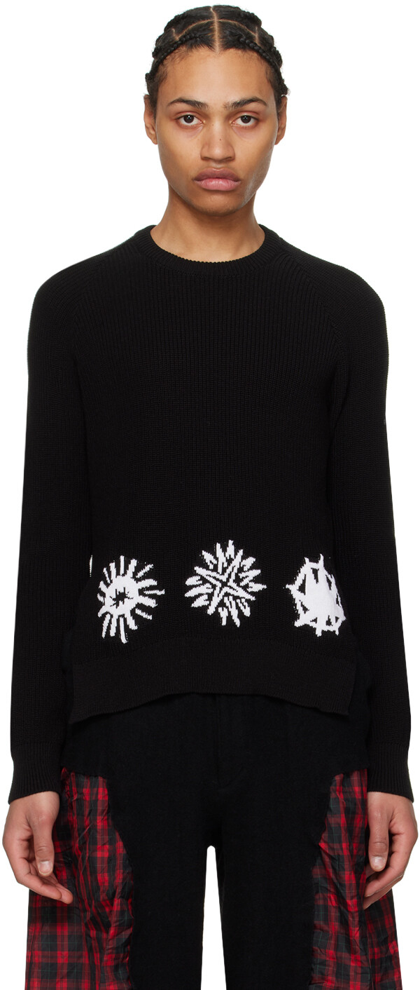 

Черный свитер интарсии Comme Des Garcons