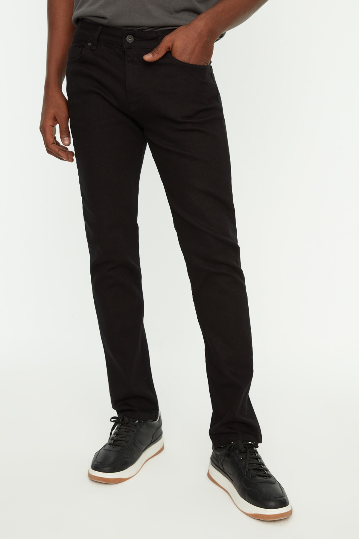 Джинсы Trendyol скинни из нелиняющего материала, черный джинсы скинни uniqlo размер xs черный