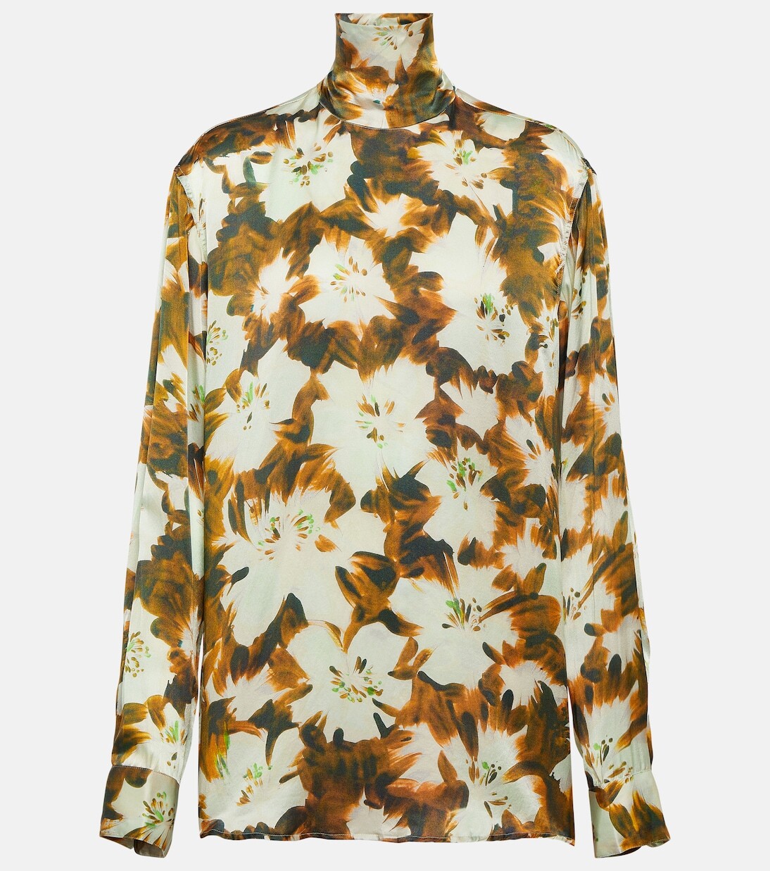 

Шелковый топ contisy с цветочным принтом Dries Van Noten, мультиколор