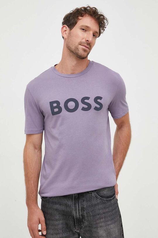 

BOSS BOSS CASUAL хлопковая футболка Boss Orange, фиолетовый
